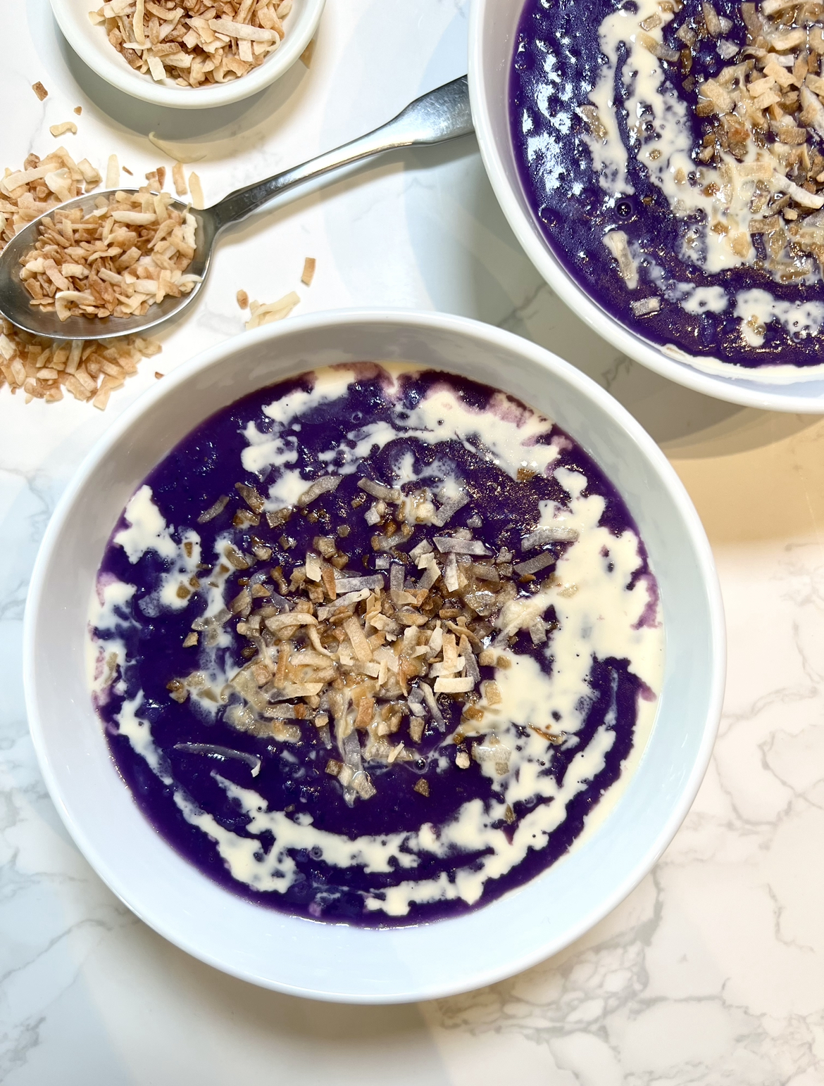 Ube Champorado (Ube Rice Porridge)